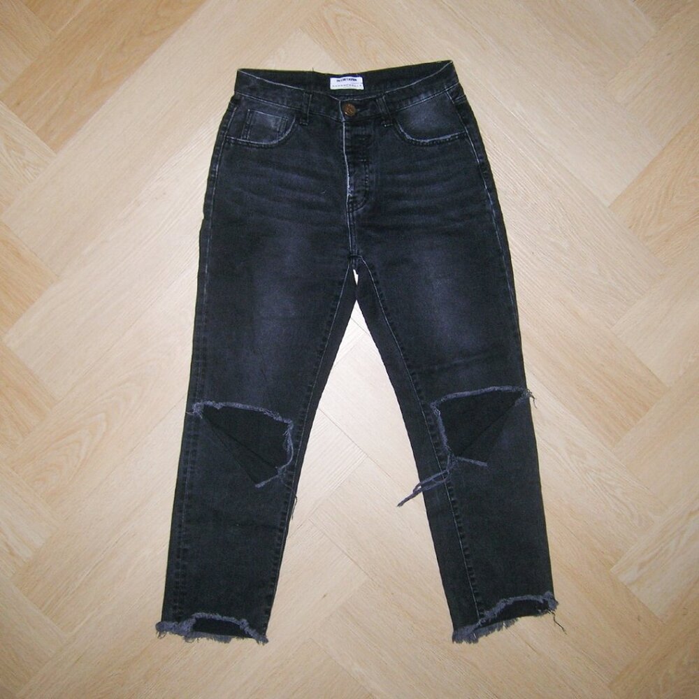 One Teaspoon Truckers Mid Rise Straight Leg Jeans (Black Anchor)